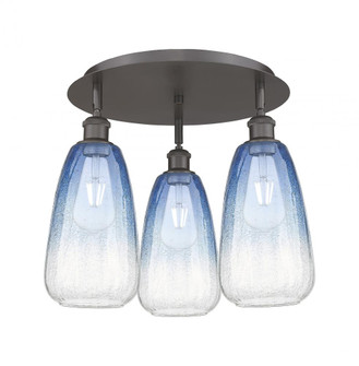 Brookhaven Almond - 3 Light - 18 inch - Oil Rubbed Bronze - Semi-Flush Mount (3442|516-3C-OB-G480-6SB)