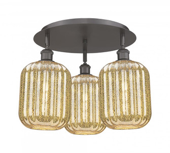 Preston Cylinder - 3 Light - 19 inch - Oil Rubbed Bronze - Semi-Flush Mount (3442|516-3C-OB-G460-7ME)