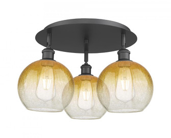 Brookhaven Globe - 3 Light - 20 inch - Matte Black - Semi-Flush Mount (3442|516-3C-BK-G483-8AM)