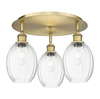 Preston Bulb - 3 Light - 18 inch - Brushed Brass - Semi-Flush Mount (3442|516-3C-BB-G459-6CL)