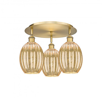 Preston Bulb - 3 Light - 18 inch - Brushed Brass - Semi-Flush Mount (3442|516-3C-BB-G459-6ME)