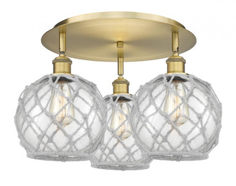 Farmhouse Rope - 3 Light - 20 inch - Brushed Brass - Semi-Flush Mount (3442|516-3C-BB-G122-8RW)