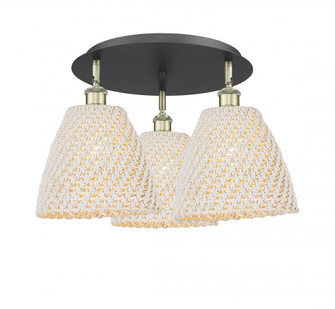 Bristol Natural - 3 Light - 21 inch - Black Antique Brass - Semi-Flush Mount (3442|516-3C-BAB-NBD-9-NAT)