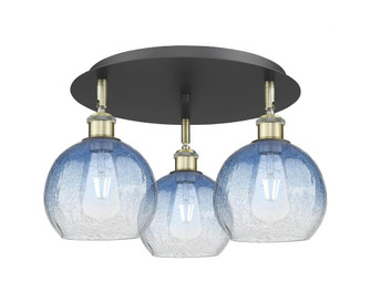 Brookhaven Globe - 3 Light - 20 inch - Black Antique Brass - Semi-Flush Mount (3442|516-3C-BAB-G483-8SB)