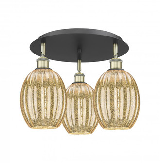 Preston Bulb - 3 Light - 18 inch - Black Antique Brass - Semi-Flush Mount (3442|516-3C-BAB-G459-6ME)