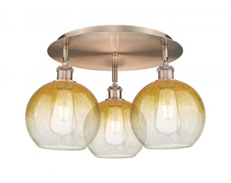 Brookhaven Globe - 3 Light - 20 inch - Antique Copper - Semi-Flush Mount (3442|516-3C-AC-G483-8AM)