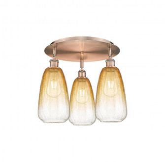 Brookhaven Almond - 3 Light - 18 inch - Antique Copper - Semi-Flush Mount (3442|516-3C-AC-G480-6AM)