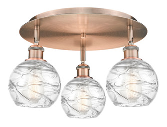 Athens Deco Swirl - 3 Light - 18 inch - Antique Copper - Semi-Flush Mount (3442|516-3C-AC-G1213-6CL)