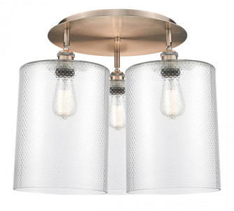 Cobbleskill - 3 Light - 21 inch - Antique Copper - Semi-Flush Mount (3442|516-3C-AC-G112-L)