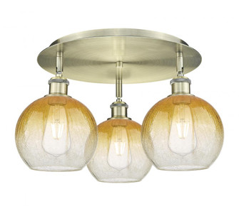 Brookhaven Globe - 3 Light - 20 inch - Antique Brass - Semi-Flush Mount (3442|516-3C-AB-G483-8AM)