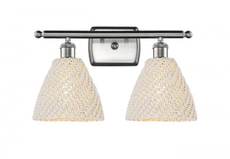 Bristol Natural - 2 Light - 18 inch - Brushed Satin Nickel - Bath Vanity Light (3442|516-2W-SN-NBD-75-NAT)
