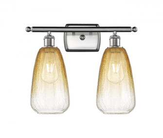 Brookhaven Almond - 2 Light - 16 inch - Brushed Satin Nickel - Bath Vanity Light (3442|516-2W-SN-G480-6AM)