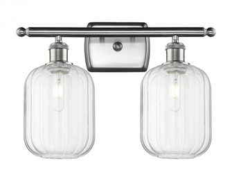 Preston Cylinder - 2 Light - 17 inch - Brushed Satin Nickel - Bath Vanity Light (3442|516-2W-SN-G460-7CL)