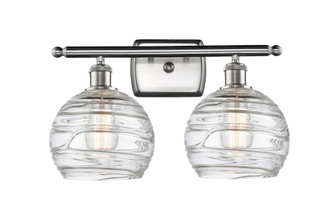 Athens Deco Swirl - 2 Light - 18 inch - Brushed Satin Nickel - Bath Vanity Light (3442|516-2W-SN-G1213-8CL)