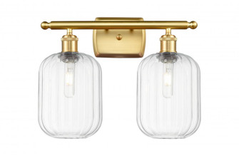 Preston Cylinder - 2 Light - 17 inch - Satin Gold - Bath Vanity Light (3442|516-2W-SG-G460-7CL)