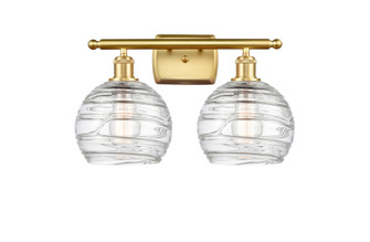 Athens Deco Swirl - 2 Light - 18 inch - Satin Gold - Bath Vanity Light (3442|516-2W-SG-G1213-8CL)