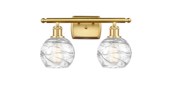 Athens Deco Swirl - 2 Light - 16 inch - Satin Gold - Bath Vanity Light (3442|516-2W-SG-G1213-6CL)