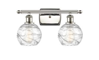 Athens Deco Swirl - 2 Light - 16 inch - Polished Nickel - Bath Vanity Light (3442|516-2W-PN-G1213-6CL)