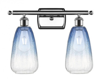 Brookhaven Almond - 2 Light - 16 inch - Polished Chrome - Bath Vanity Light (3442|516-2W-PC-G480-6SB)