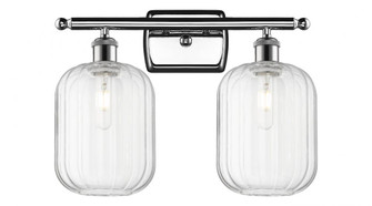 Preston Cylinder - 2 Light - 17 inch - Polished Chrome - Bath Vanity Light (3442|516-2W-PC-G460-7CL)