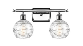 Athens Deco Swirl - 2 Light - 16 inch - Polished Chrome - Bath Vanity Light (3442|516-2W-PC-G1213-6CL)
