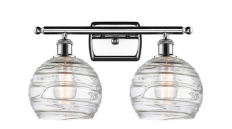 Athens Deco Swirl - 2 Light - 18 inch - Polished Chrome - Bath Vanity Light (3442|516-2W-PC-G1213-8CL)