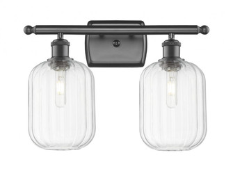 Preston Cylinder - 2 Light - 17 inch - Oil Rubbed Bronze - Bath Vanity Light (3442|516-2W-OB-G460-7CL)