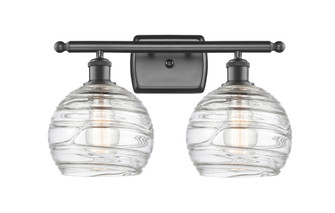 Athens Deco Swirl - 2 Light - 18 inch - Oil Rubbed Bronze - Bath Vanity Light (3442|516-2W-OB-G1213-8CL)