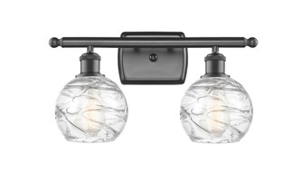 Athens Deco Swirl - 2 Light - 16 inch - Oil Rubbed Bronze - Bath Vanity Light (3442|516-2W-OB-G1213-6CL)