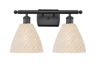 Bristol Natural - 2 Light - 18 inch - Matte Black - Bath Vanity Light (3442|516-2W-BK-NBD-75-NAT)