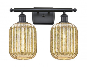Preston Cylinder - 2 Light - 17 inch - Matte Black - Bath Vanity Light (3442|516-2W-BK-G460-7ME)