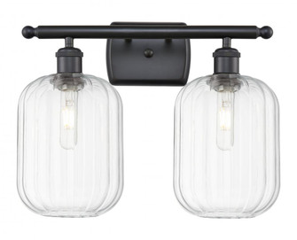 Preston Cylinder - 2 Light - 17 inch - Matte Black - Bath Vanity Light (3442|516-2W-BK-G460-7CL)