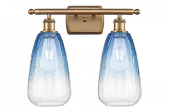Brookhaven Almond - 2 Light - 16 inch - Brushed Brass - Bath Vanity Light (3442|516-2W-BB-G480-6SB)