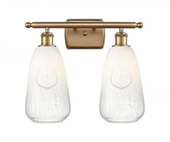 Brookhaven Almond - 2 Light - 16 inch - Brushed Brass - Bath Vanity Light (3442|516-2W-BB-G480-6OP)