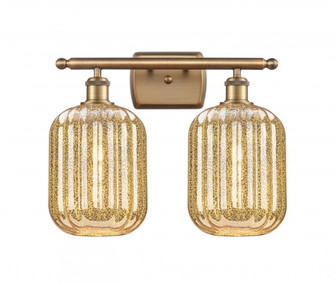 Preston Cylinder - 2 Light - 17 inch - Brushed Brass - Bath Vanity Light (3442|516-2W-BB-G460-7ME)