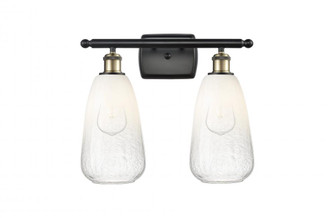 Brookhaven Almond - 2 Light - 16 inch - Black Antique Brass - Bath Vanity Light (3442|516-2W-BAB-G480-6OP)