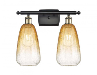 Brookhaven Almond - 2 Light - 16 inch - Black Antique Brass - Bath Vanity Light (3442|516-2W-BAB-G480-6AM)