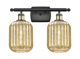 Preston Cylinder - 2 Light - 17 inch - Black Antique Brass - Bath Vanity Light (3442|516-2W-BAB-G460-7ME)