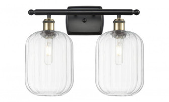 Preston Cylinder - 2 Light - 17 inch - Black Antique Brass - Bath Vanity Light (3442|516-2W-BAB-G460-7CL)