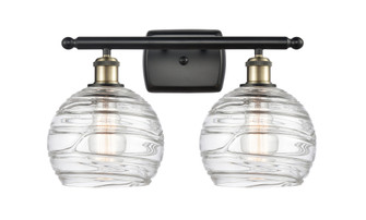Athens Deco Swirl - 2 Light - 18 inch - Black Antique Brass - Bath Vanity Light (3442|516-2W-BAB-G1213-8CL)