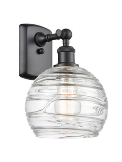 Athens Deco Swirl - 1 Light - 8 inch - Matte Black - Sconce (3442|516-1W-BK-G1213-8CL)