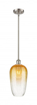 Brookhaven Flute - 1 Light - 7 inch - Brushed Satin Nickel - Stem hung - Mini Pendant (3442|516-1S-SN-G484-7AM)