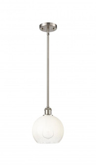 Brookhaven Globe - 1 Light - 8 inch - Brushed Satin Nickel - Stem hung - Mini Pendant (3442|516-1S-SN-G483-8OP)