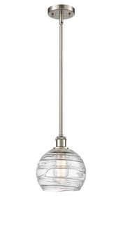 Athens Deco Swirl - 1 Light - 8 inch - Brushed Satin Nickel - Stem hung - Mini Pendant (3442|516-1S-SN-G1213-8CL)