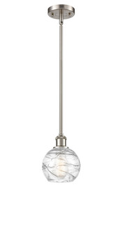 Athens Deco Swirl - 1 Light - 6 inch - Brushed Satin Nickel - Stem hung - Mini Pendant (3442|516-1S-SN-G1213-6CL)
