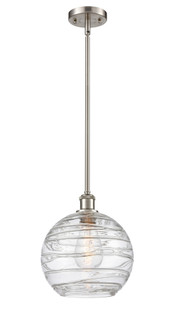 Athens Deco Swirl - 1 Light - 10 inch - Brushed Satin Nickel - Stem hung - Mini Pendant (3442|516-1S-SN-G1213-10CL)