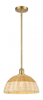 Bristol Natural II - 1 Light - 12 inch - Satin Gold - Stem hung - Mini Pendant (3442|516-1S-SG-NBD2-12-NAT)