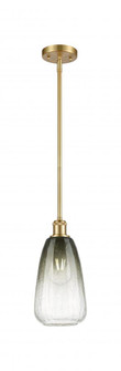Brookhaven Almond - 1 Light - 6 inch - Satin Gold - Stem hung - Mini Pendant (3442|516-1S-SG-G480-6SL)