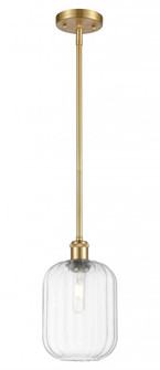 Preston Cylinder - 1 Light - 7 inch - Satin Gold - Stem hung - Mini Pendant (3442|516-1S-SG-G460-7CL)
