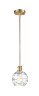 Athens Deco Swirl - 1 Light - 6 inch - Satin Gold - Stem hung - Mini Pendant (3442|516-1S-SG-G1213-6CL)